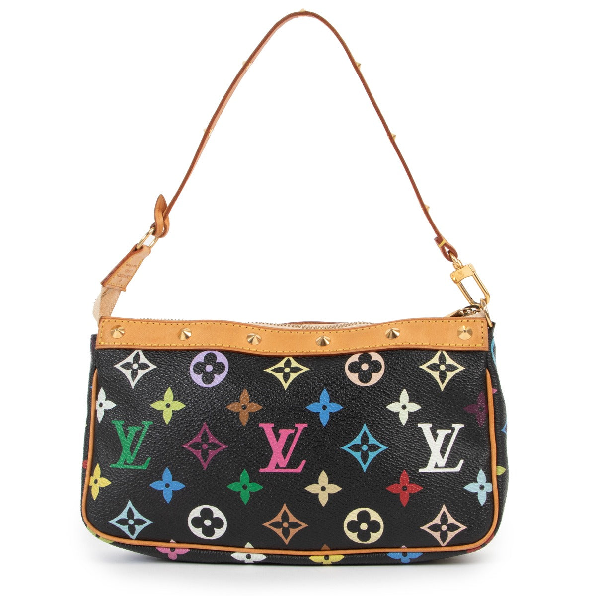 Shop safe online at Labellov in Antwerp 100% authentic second hand Louis Vuitton Black Multicolor Murakami Pochette Accessoires