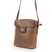 Shop second hand luxury designer Delvaux Vintage Taupe Leather Crossbody Bag at Labellov.