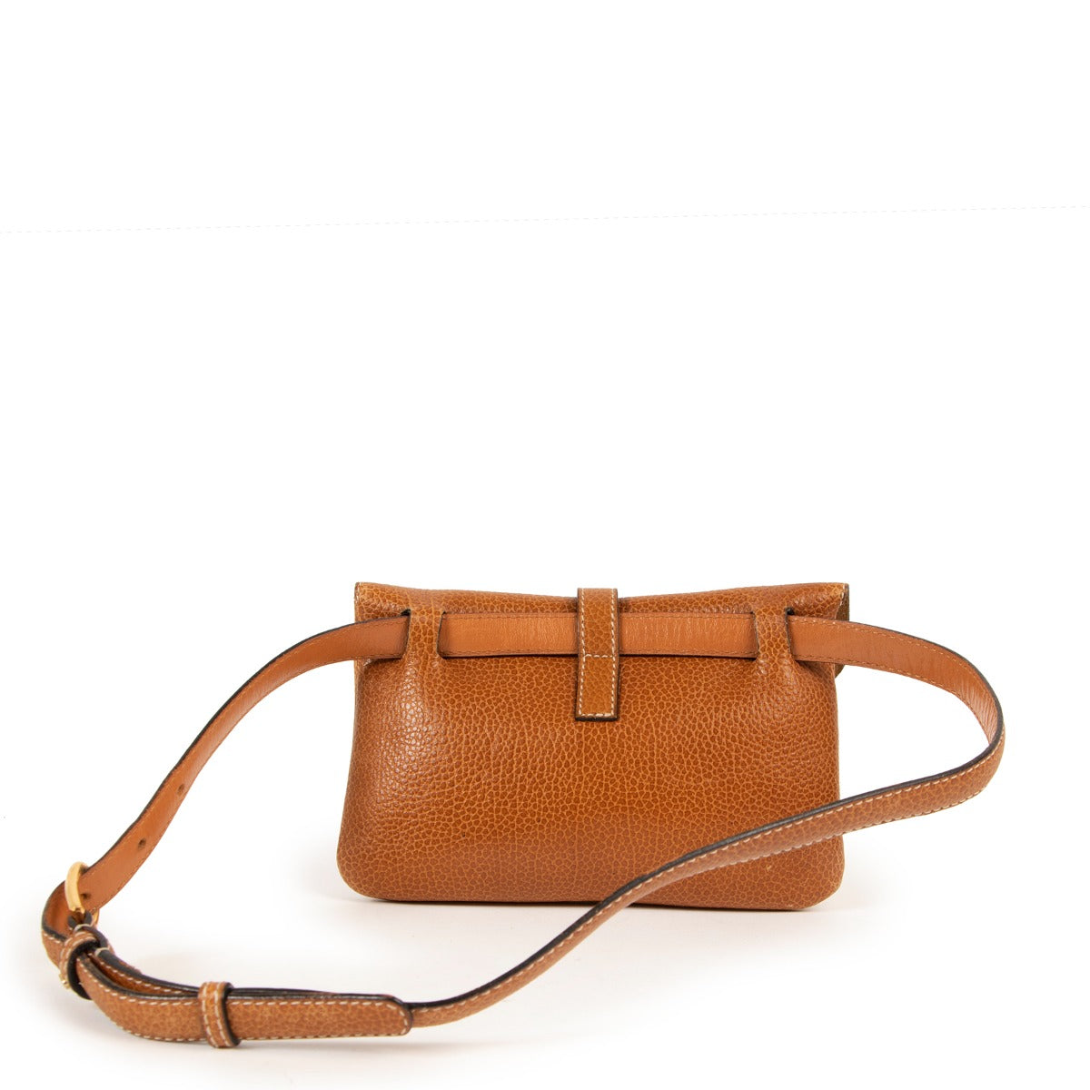 Shop online second hand luxury designer Delvaux Vintage Cognac Buckle Mini Belt Bag at Labellov.