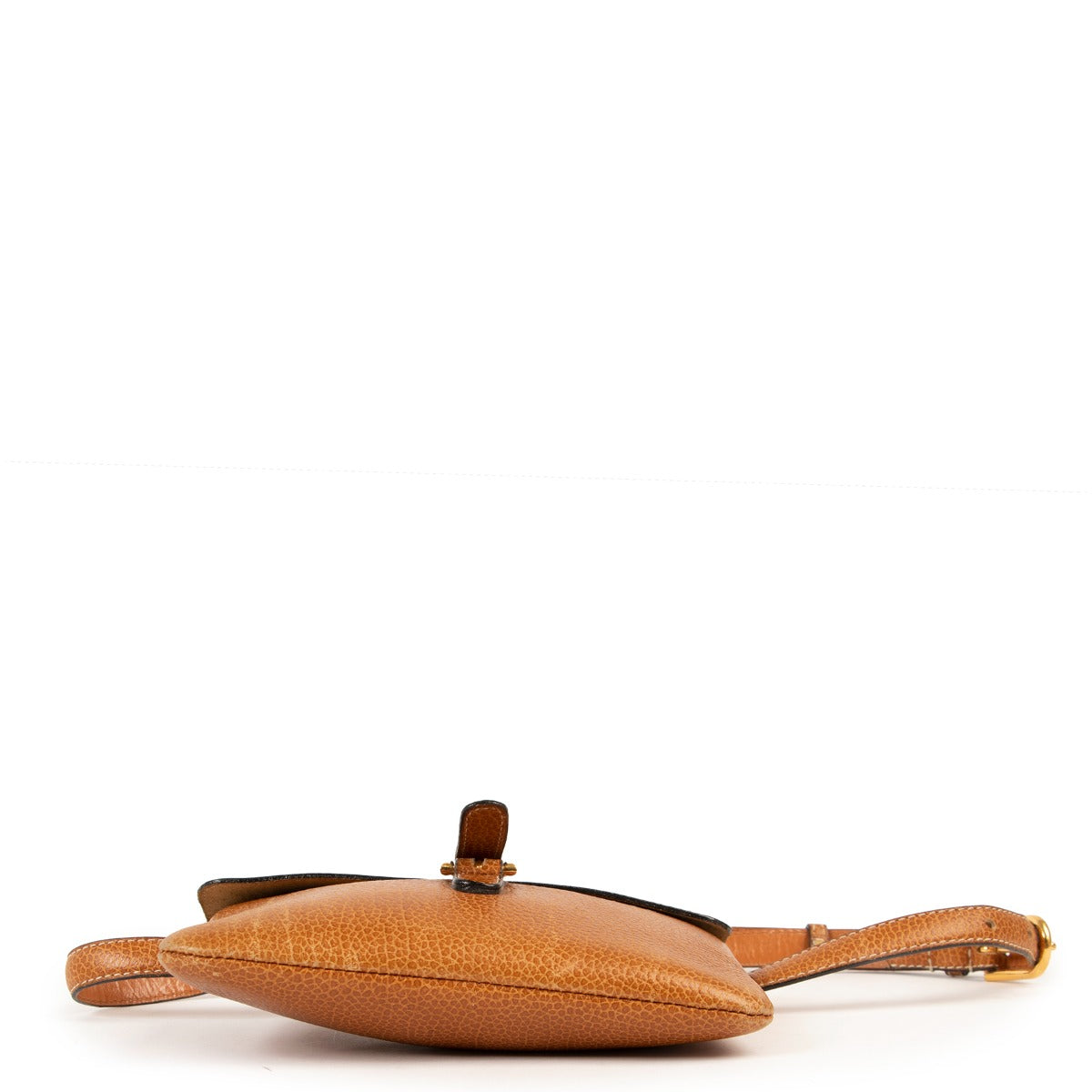 Shop online second hand luxury designer Delvaux Vintage Cognac Buckle Mini Belt Bag at Labellov.