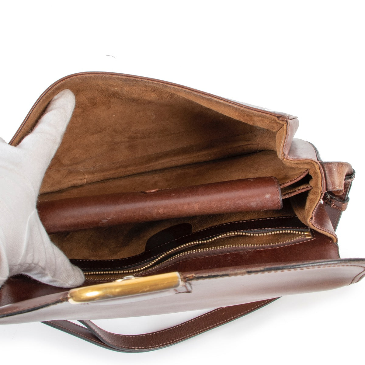 Buy an authentic second hand Delvaux Brown Leather Box Bag at Labellov