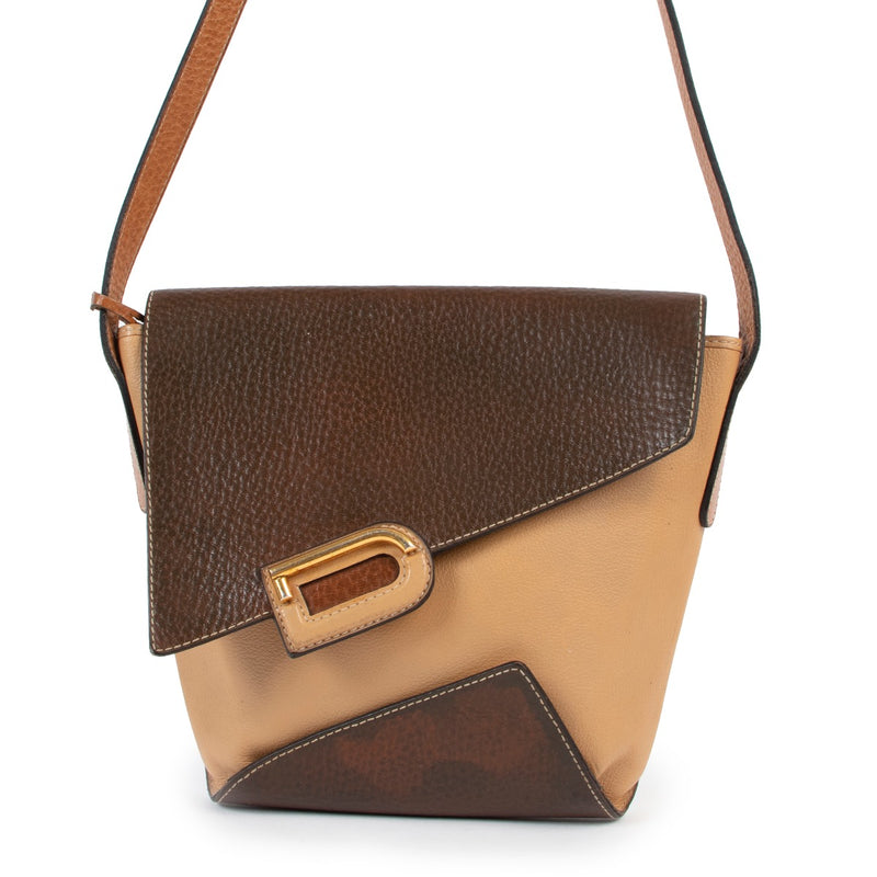 Buy an authentic second hand Delvaux Brown and Camel Leather Crossbody at Labellov