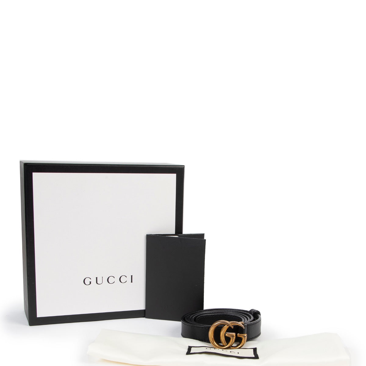 Buy an authentic second hand Gucci Double G Thin Belt Size 85 in good condition at Labellov