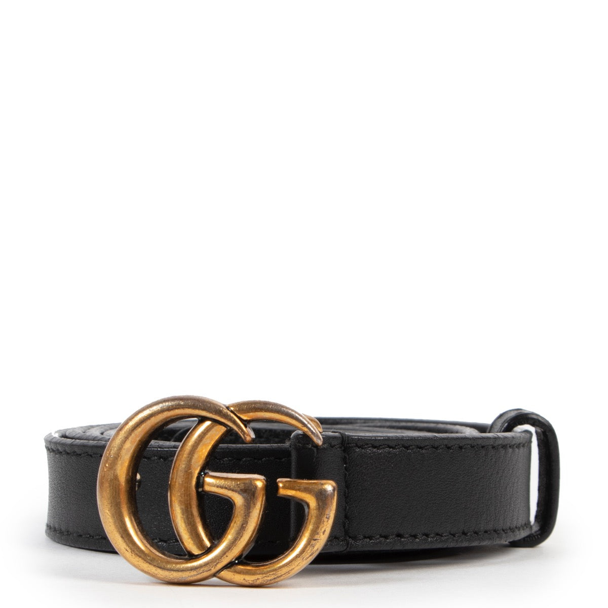 Buy an authentic second hand Gucci Double G Thin Belt Size 85 in good condition at Labellov