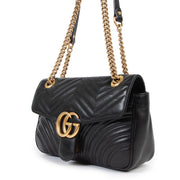 Shop authentic second hand luxury designer Gucci GG Marmont Small Black Matelassé Shoulder Bag at Labellov.