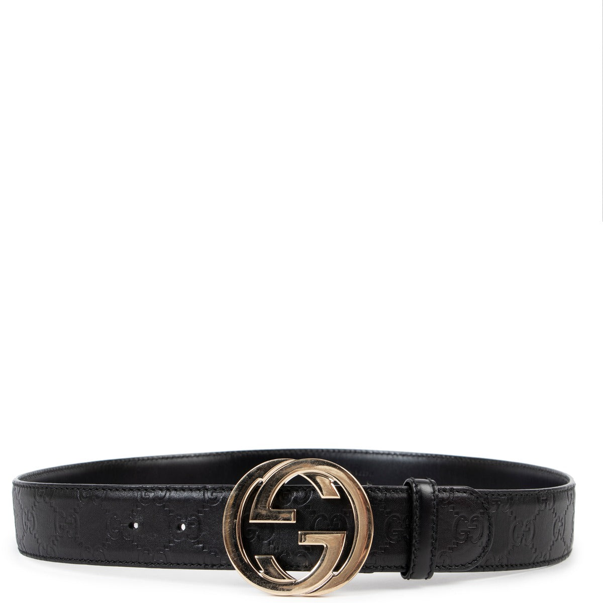 Shop authentic second hand affordable luxury designer Gucci Signature Black Leather Belt at Labellov.