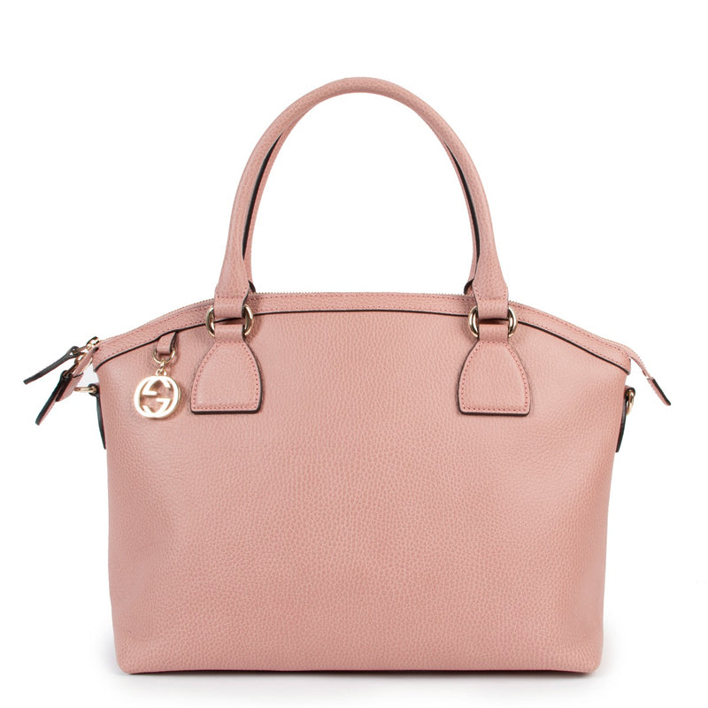 Shop authentic second hand luxury designer Gucci GG Charm Soft Pink Leather Dome Bag at Labellov.
