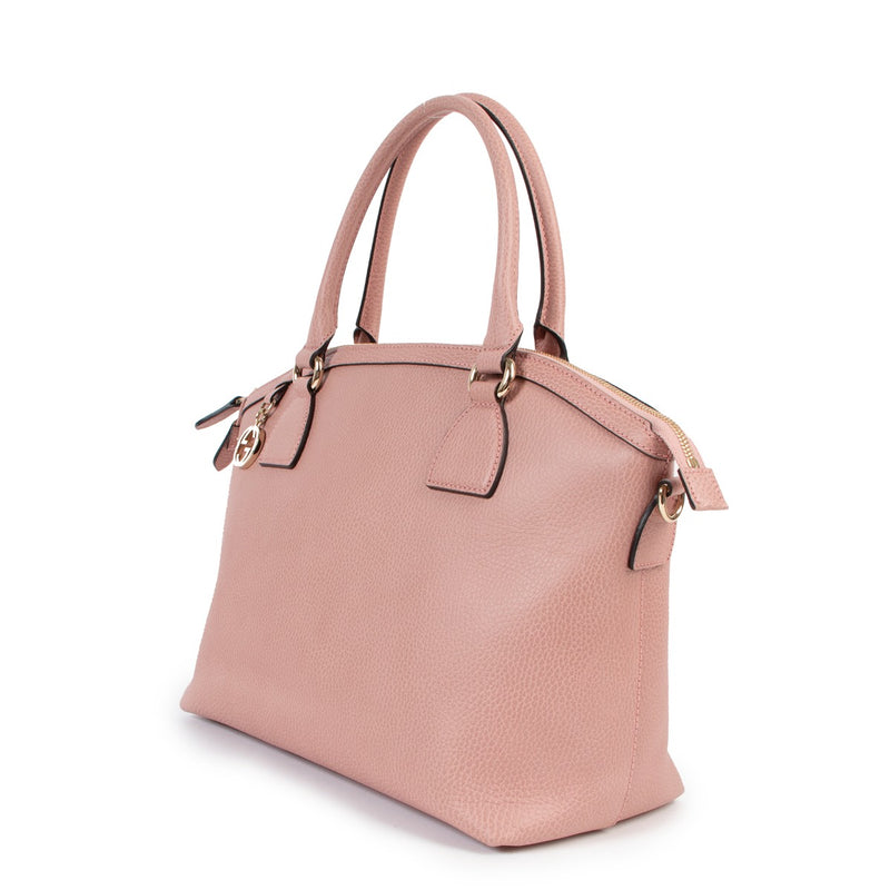 Shop authentic second hand luxury designer Gucci GG Charm Soft Pink Leather Dome Bag at Labellov.
