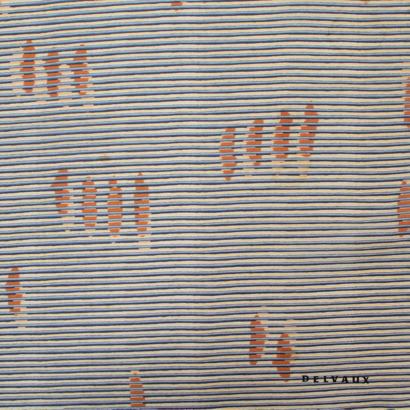 Delvaux Blue/White Multicolor Striped Scarf for the best price at Labellov secondhand luxury