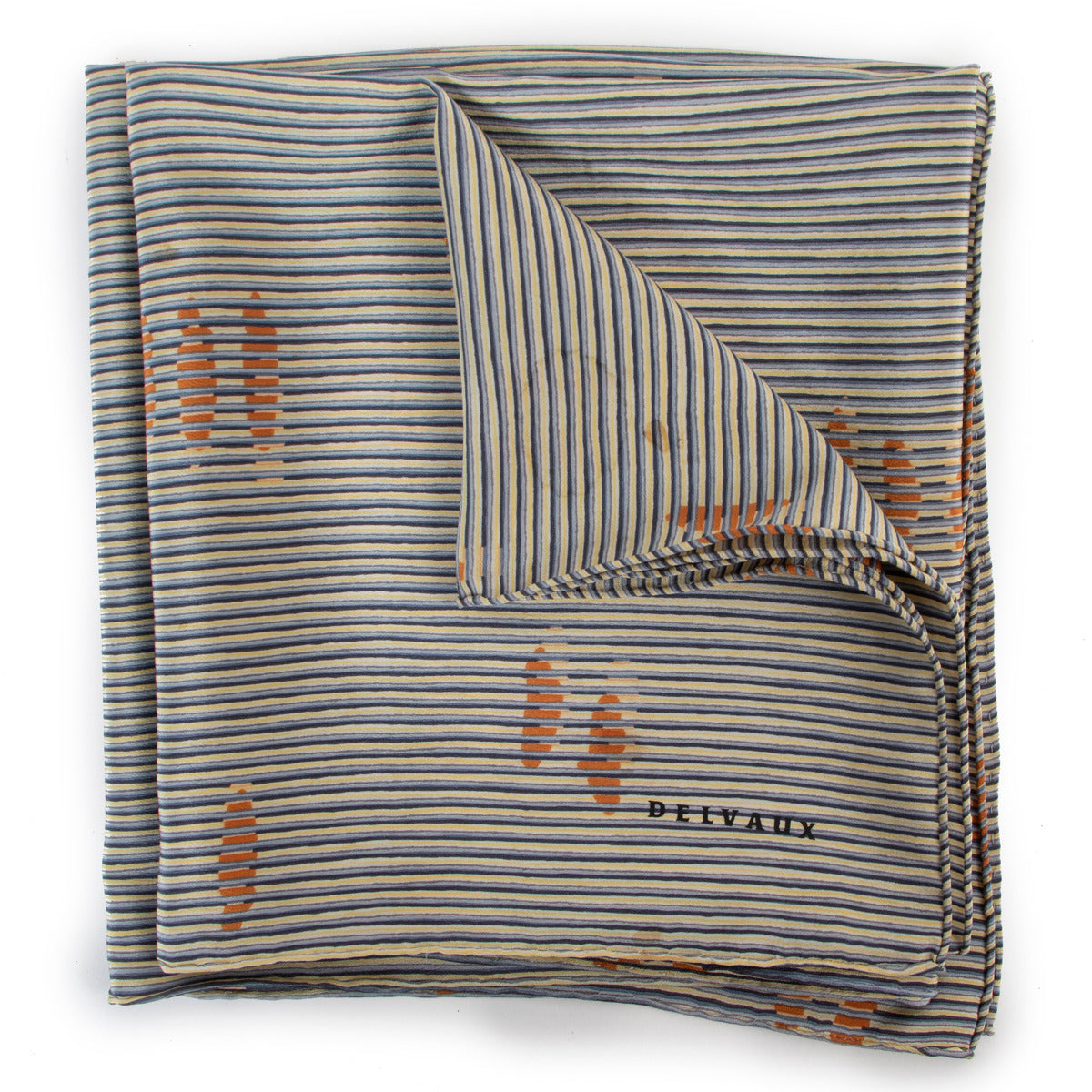Delvaux Blue/White Multicolor Striped Scarf