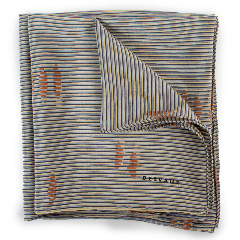 Delvaux Blue/White Multicolor Striped Scarf
