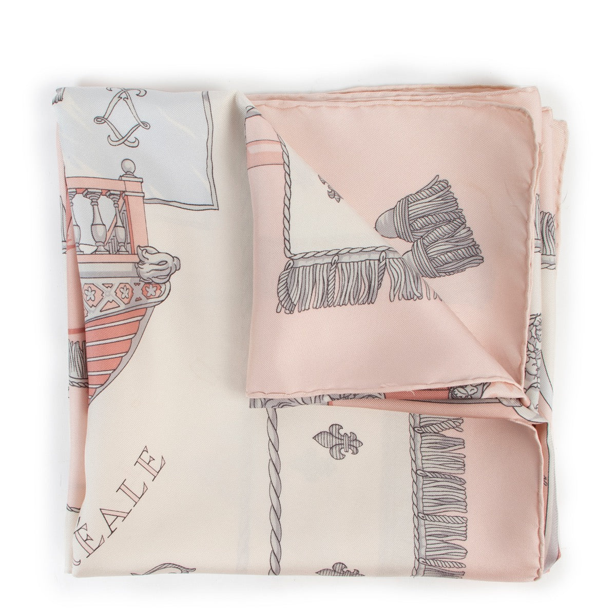 Buy an authentic second hand Hermès Vue Du Carrosse De La Galère La Réale Silk Carré in good condition at Labellov.