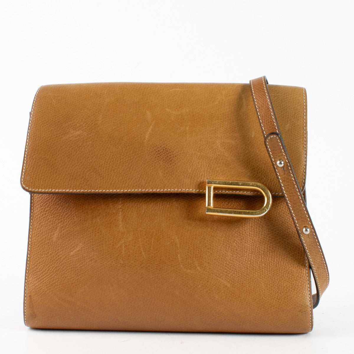 Authentic preloved Delvaux Camel Clarion Crossbody Bag on Labellov.com