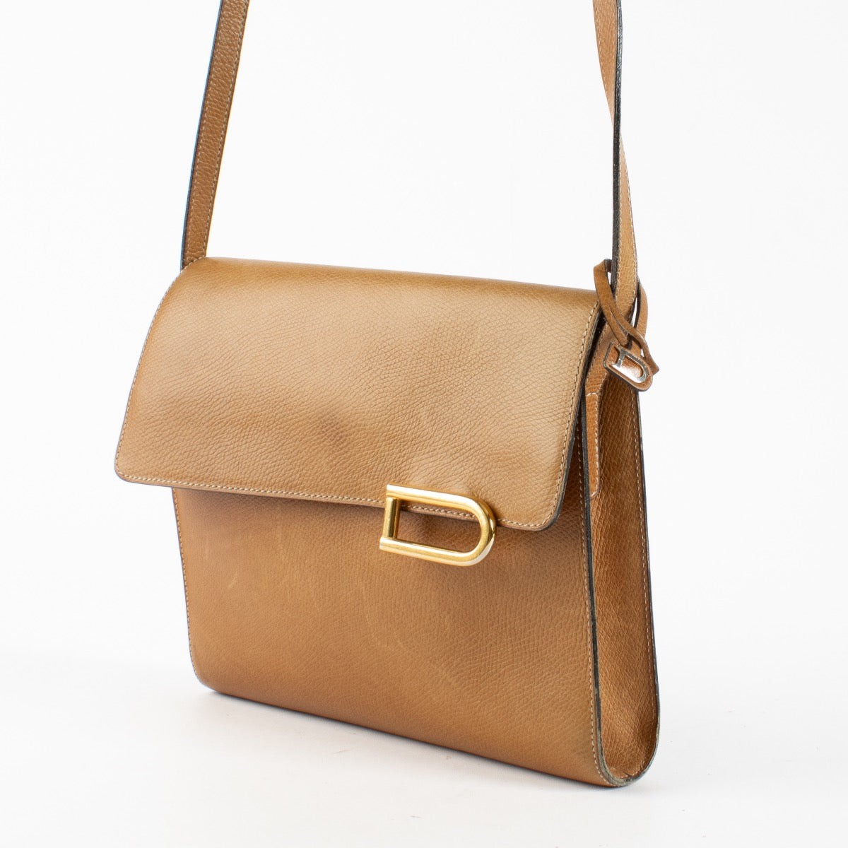 Authentic preloved Delvaux Camel Clarion Crossbody Bag on Labellov.com