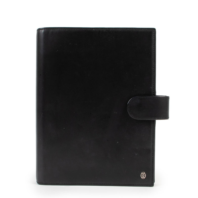 Shop safe online at Labellov in Antwerp this 100% authentic second hand Cartier Black Leather Agenda