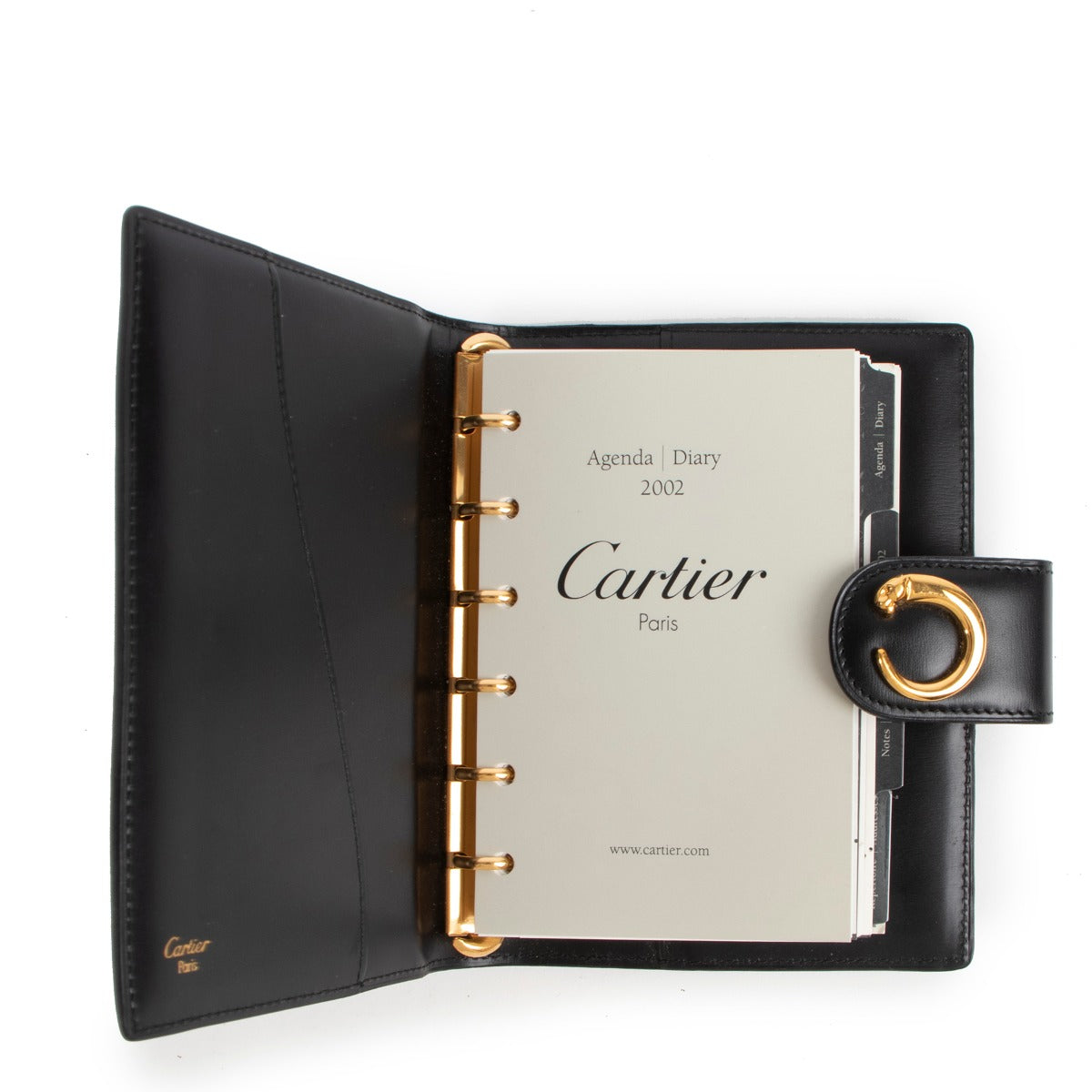 Shop safe online at Labellov in Antwerp this 100% authentic second hand Cartier Black Leather Agenda