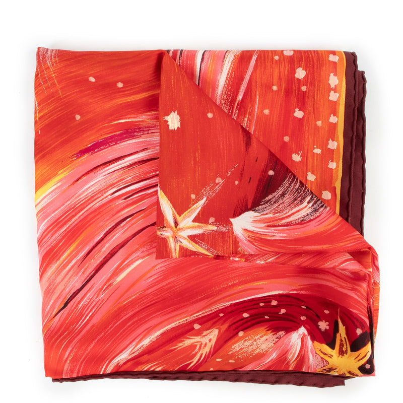 Shop safe online at Labellov in Antwerp this 100% authentic second hand Hermès Orange Silk Feux Du Ciel Scarf