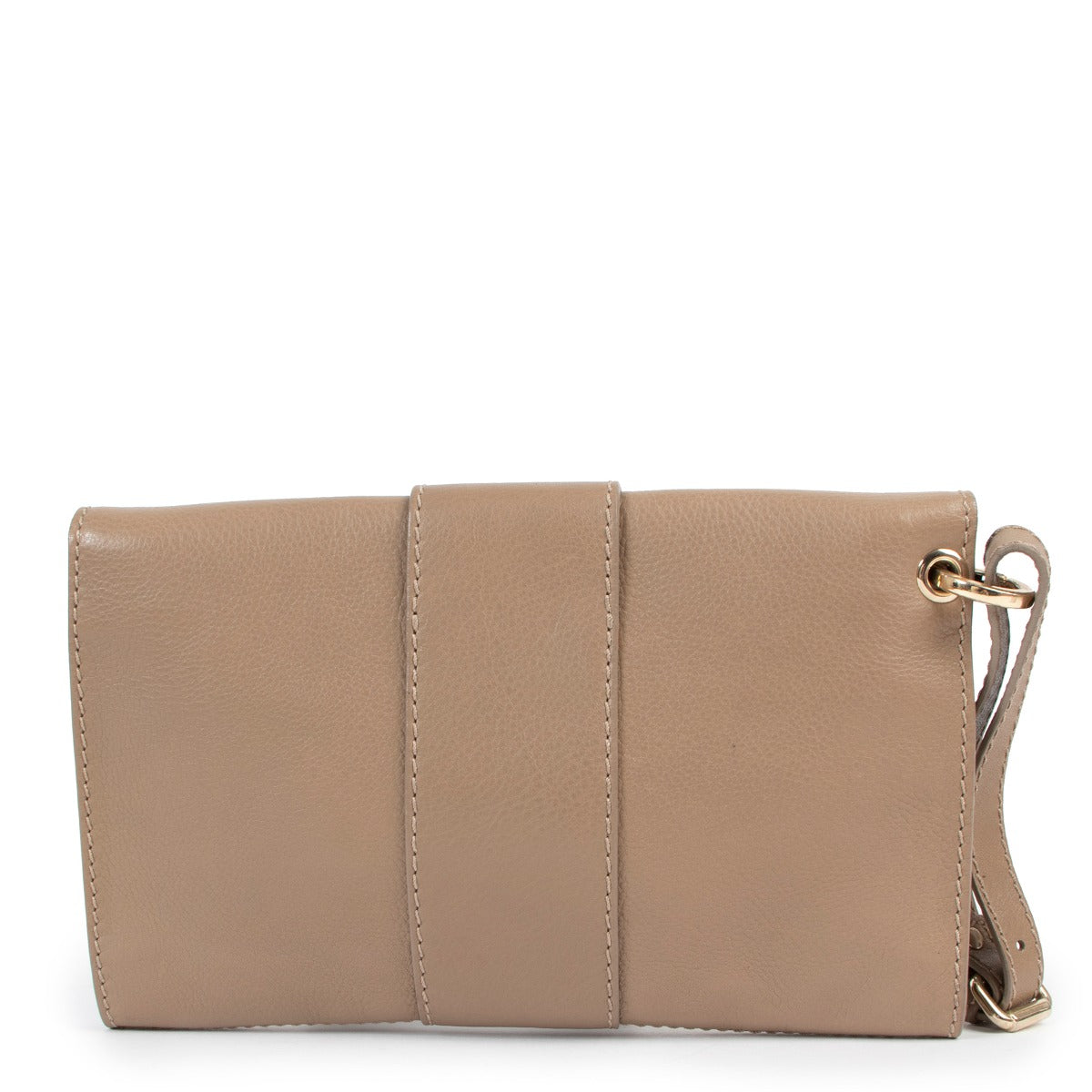 Shop safe online at Labellov in Antwerp this 100% authentic second hand Jimmy Choo Taupe Enveloppe Clutch