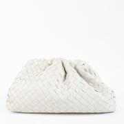 Authentic second hand Bottega Veneta White Pouch Clutch Labellov.com