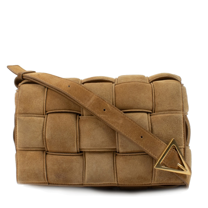 Bottega Veneta Caramel Suede Padded Cassette Bag