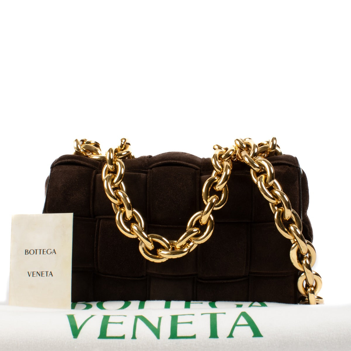 Bottega Veneta Brown Suede Chain Cassette Bag