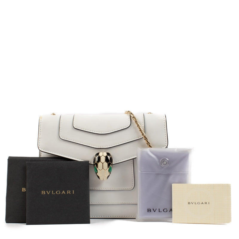 shop 100% authentic second hand Bulgari White Serpenti Forever Crossbody Bag on Labellov.com