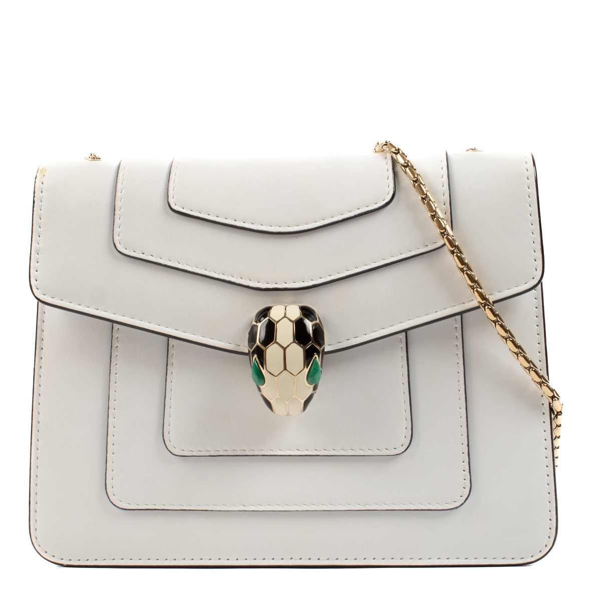 shop 100% authentic second hand Bulgari White Serpenti Forever Crossbody Bag on Labellov.com