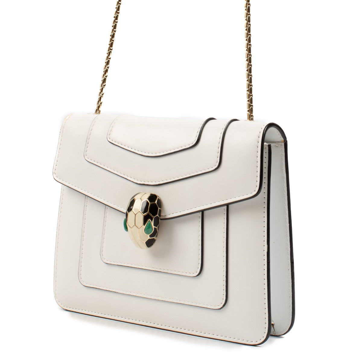 shop 100% authentic second hand Bulgari White Serpenti Forever Crossbody Bag on Labellov.com