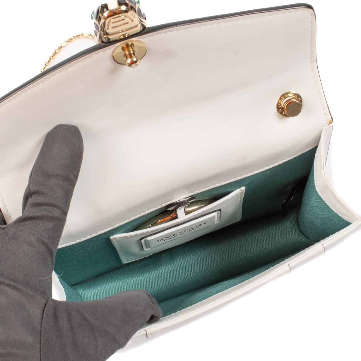 shop 100% authentic second hand Bulgari White Serpenti Forever Crossbody Bag on Labellov.com