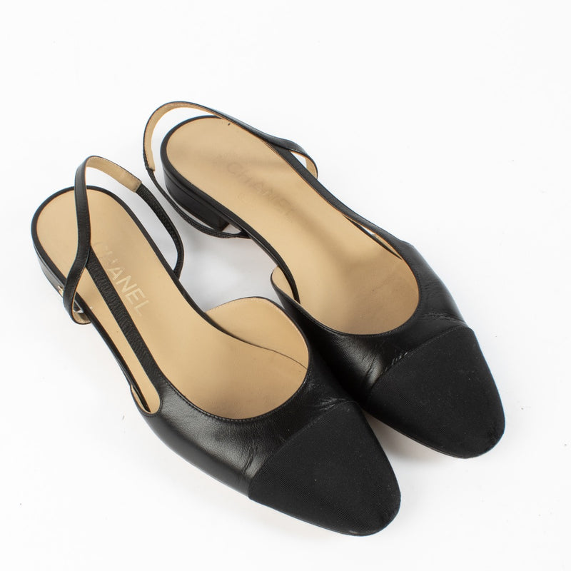 shop 100% authentic second hand Chanel Black Slingbacks - Size 40 1/2 on Labellov.com