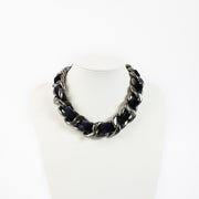 Authentic second hand Chanel 13B Blue Velvet Woven Chain Necklace on Labellov.com
