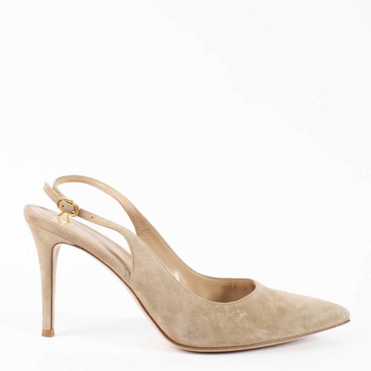 shop 100% authentic second hand Gianvito Rossi Beige Suede Slingbacks - Size 40 1/2 on Labellov.com