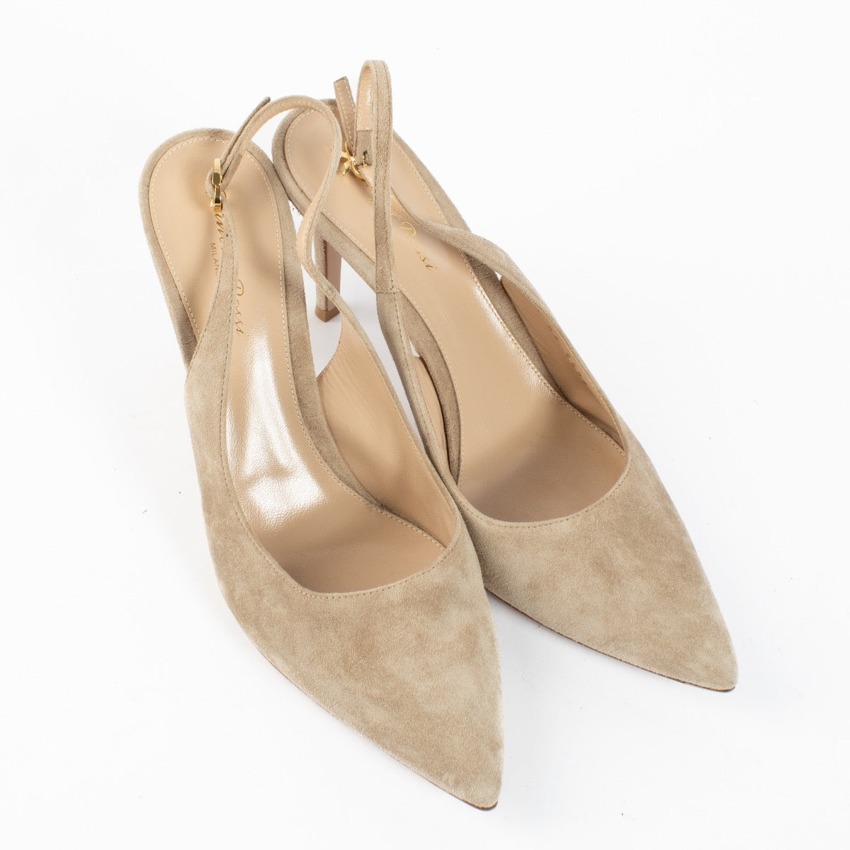 shop 100% authentic second hand Gianvito Rossi Beige Suede Slingbacks - Size 40 1/2 on Labellov.com