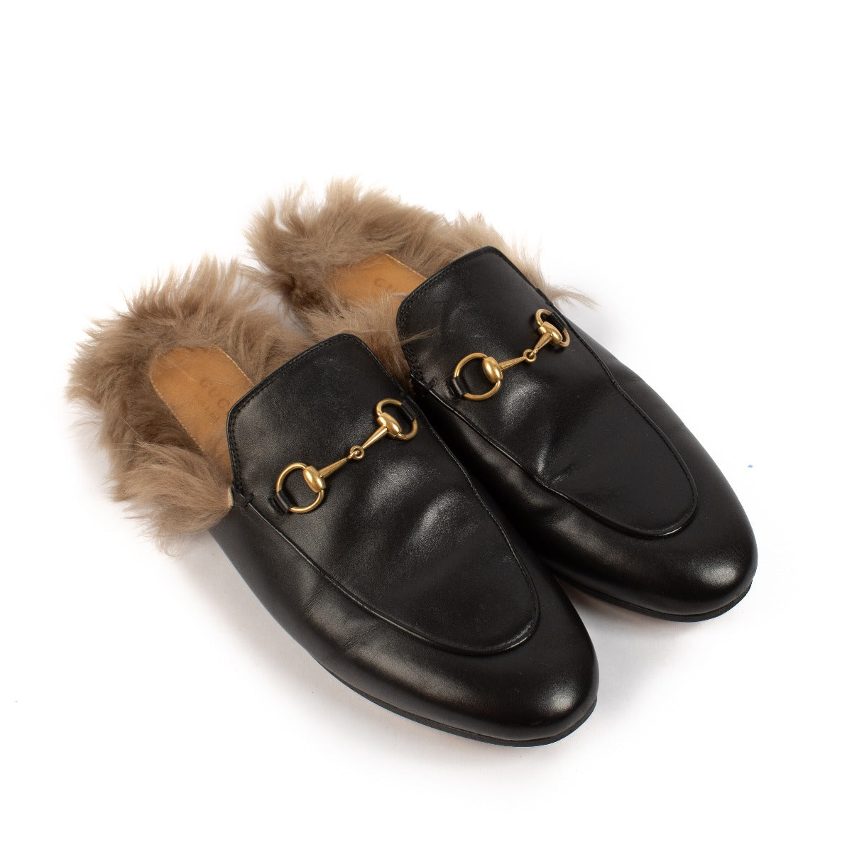 Shop 100% authentic secondhand Gucci Black Princetown Fur Flats - Size 40 on labellov.com