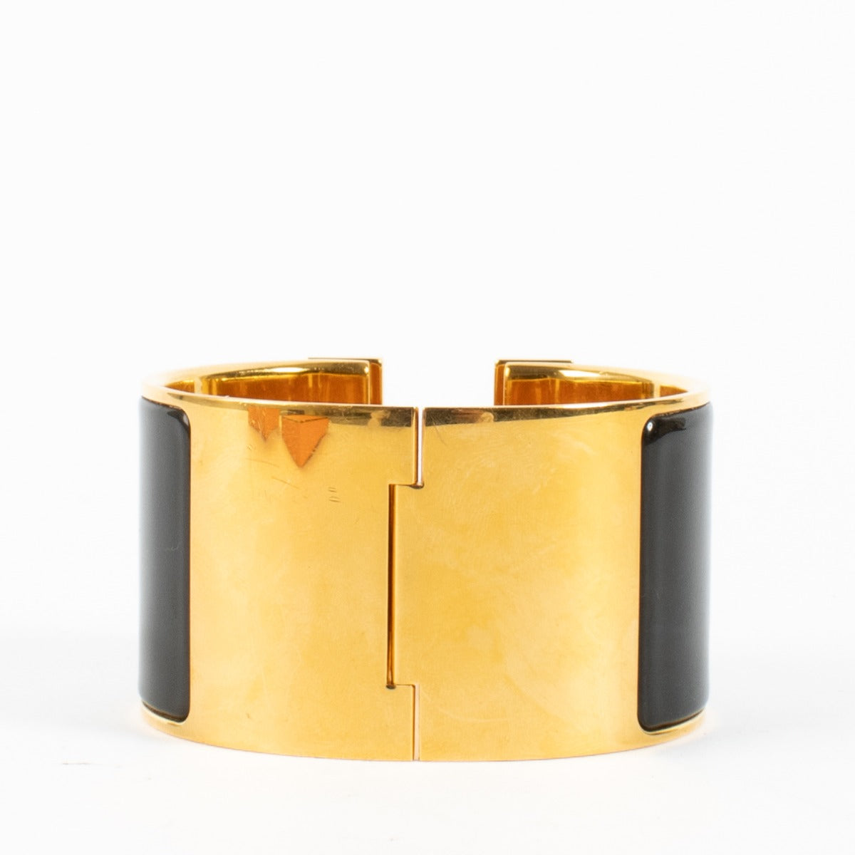 Hermès Zwarte Extra Brede Clic Clac H Armband