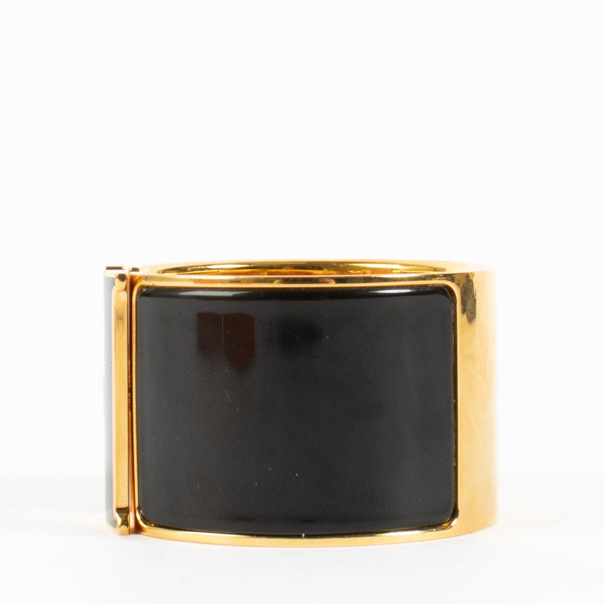 Hermès Zwarte Extra Brede Clic Clac H Armband