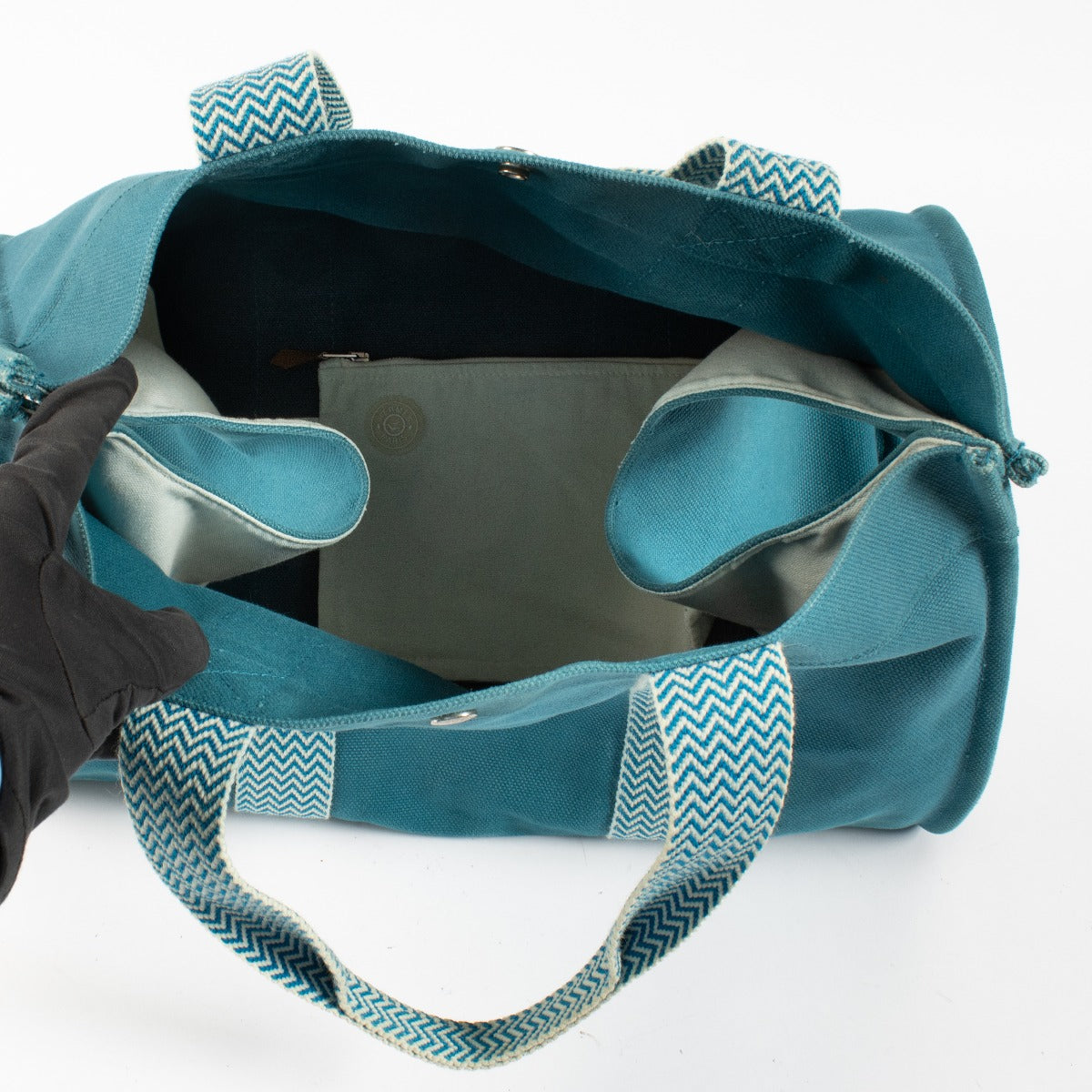 Hermès Blue Canvas Cannes MM