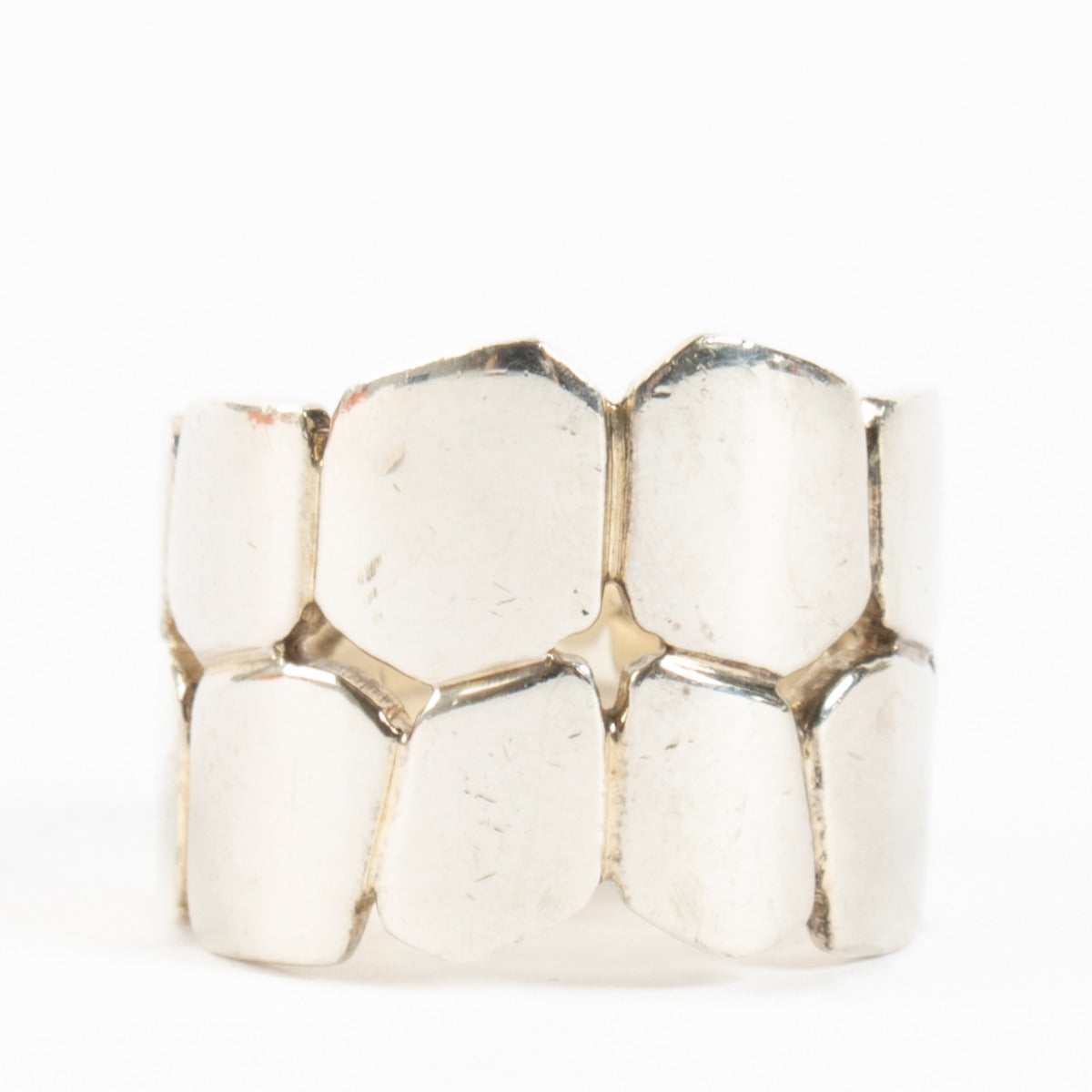 Hermès Sterling Silver Niloticus Eclat Ring - Size 58