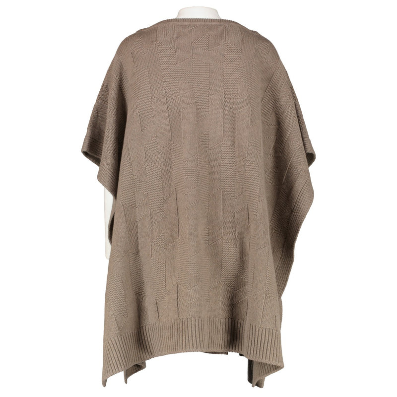 Hermès Bruine Poncho Maille Softer Wear - Maat 38