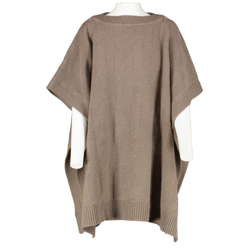 Hermès Bruine Poncho Maille Softer Wear - Maat 38