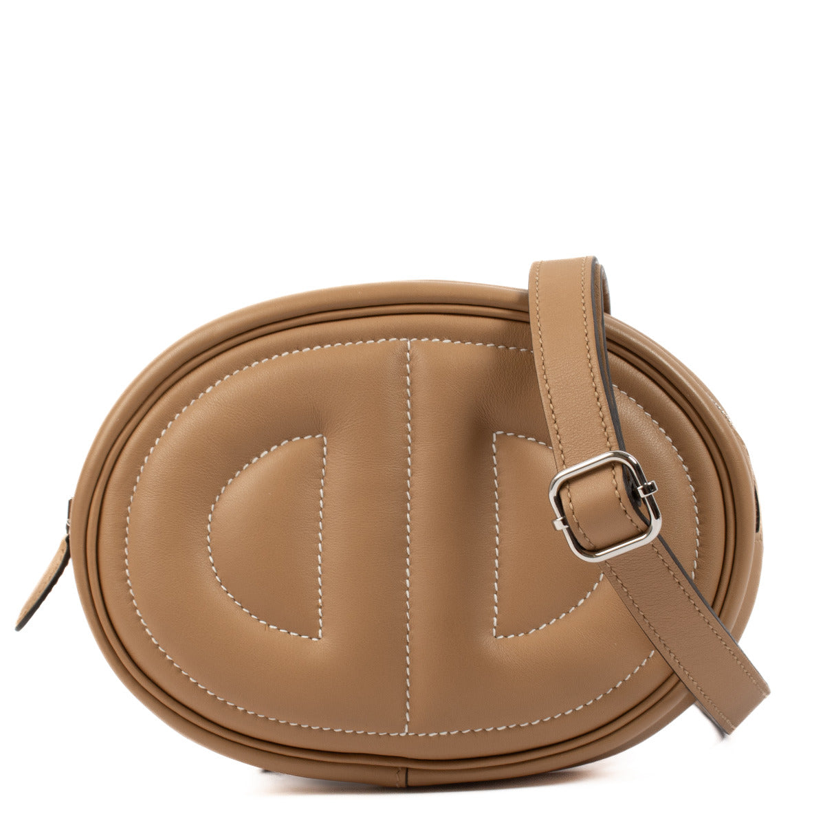 Exclusief bij labellov te koop Hermès In-the-Loop Banane Verso Etoupe/Mauve Sylvestre Swift PHW