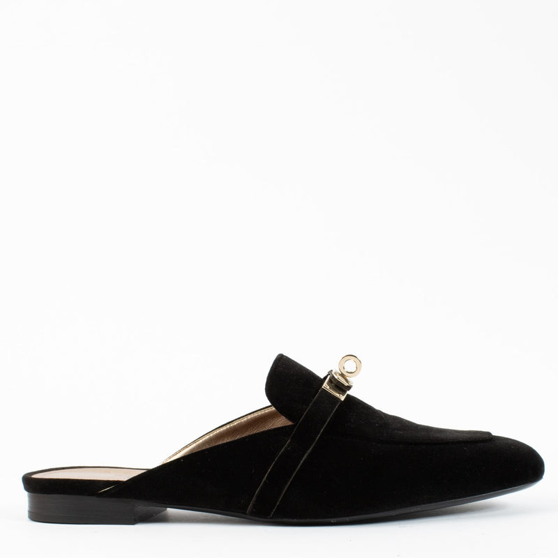Authentic second hand Hermès Black Vlevet Oz Slippers -Size 40 on Labellov.com