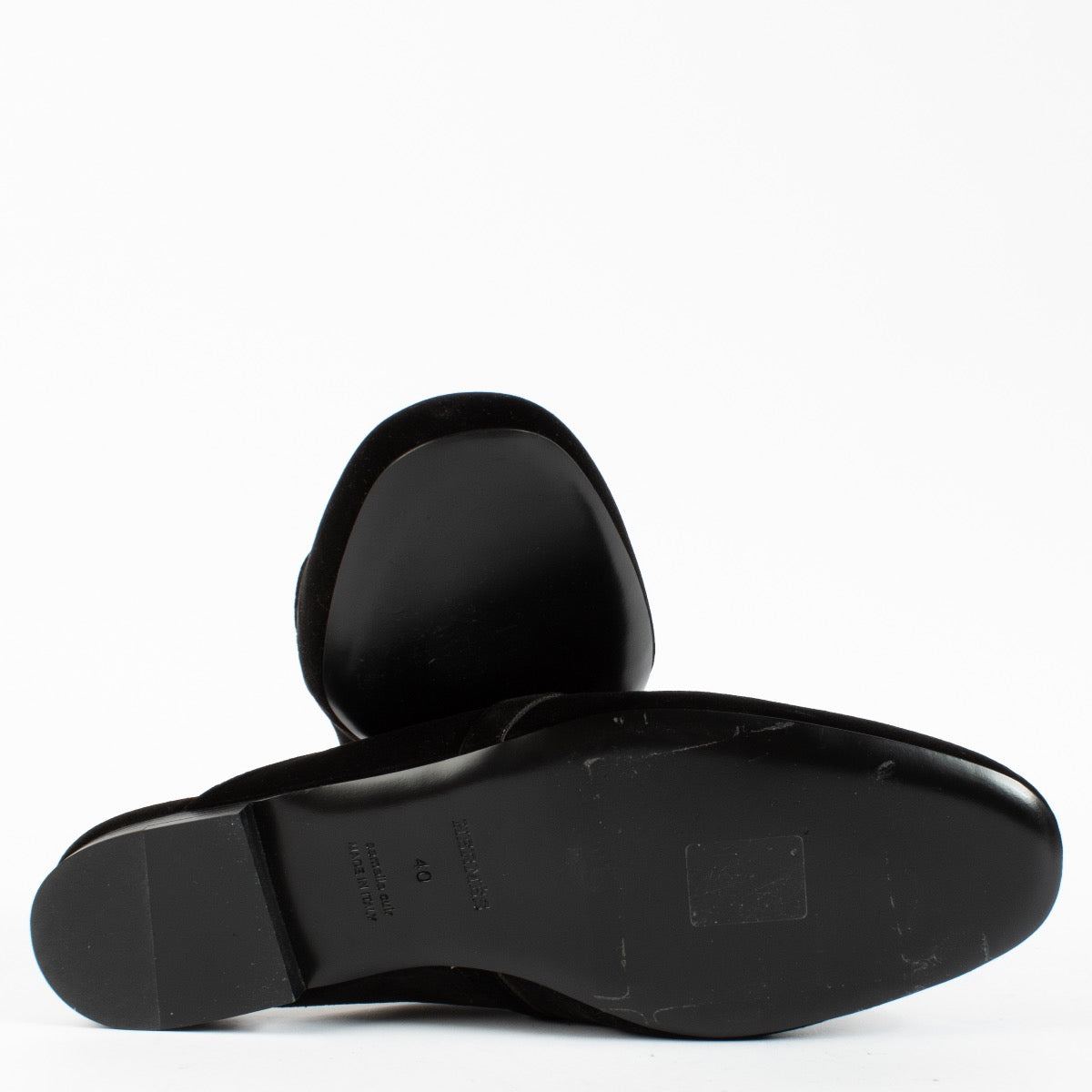 Authentic second hand Hermès Black Vlevet Oz Slippers -Size 40 on Labellov.com