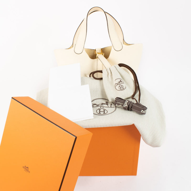 Authentic second hand Hermès Picotin Lock 18 Nata Clemence GHW on Labellov.com