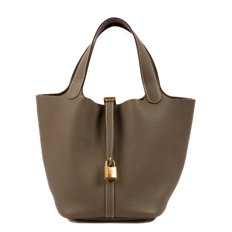 Hermès Picotin Lock 22 Etoupe Taurillon Clemence GHW