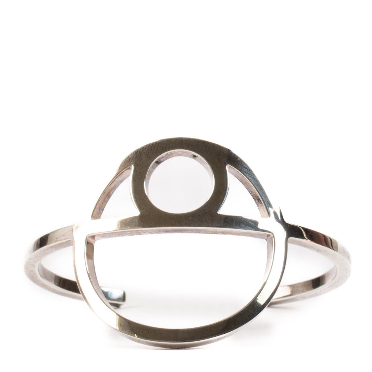 Hermès Game Long Anchor Silver Bracelet - Size SH