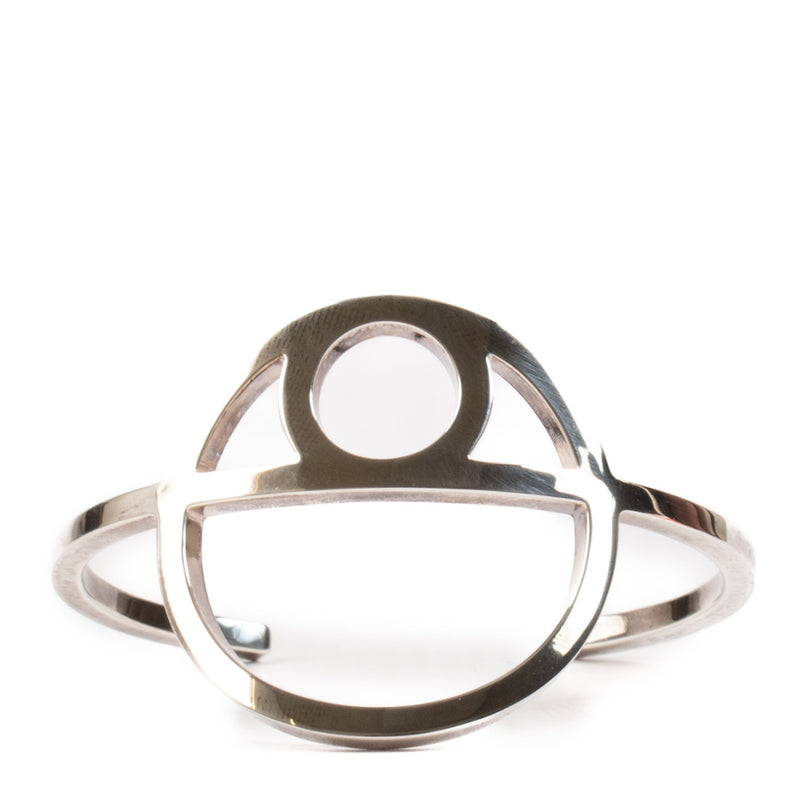 Hermès Game Long Anchor Silver Bracelet - Size SH