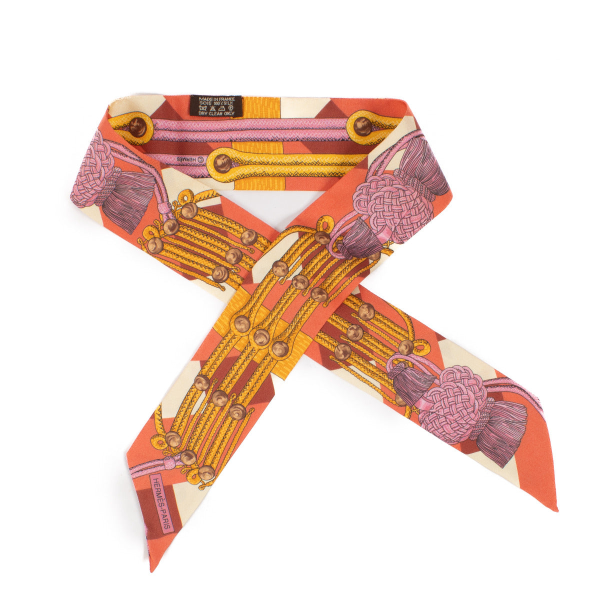 Hermès Lot de 2 Twilly Brandebourg en soie