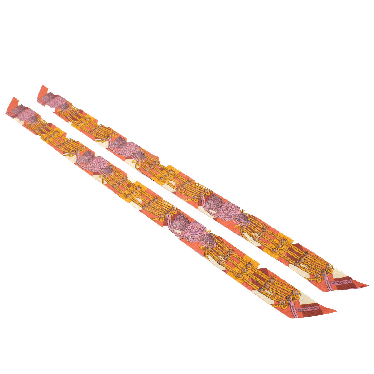 Hermès Lot de 2 Twilly Brandebourg en soie