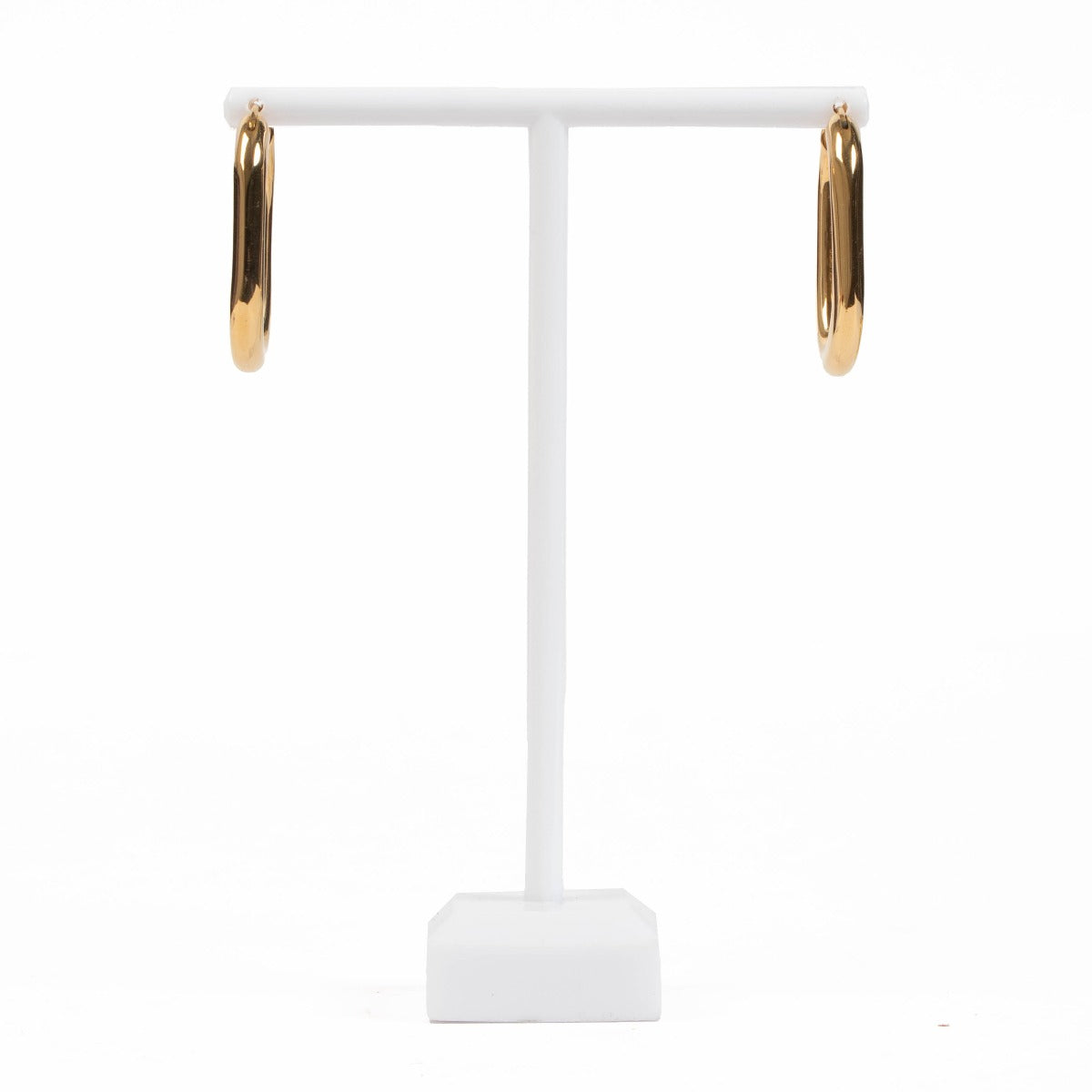 Celine Gold Brass Toned Oval Hoop Earrings